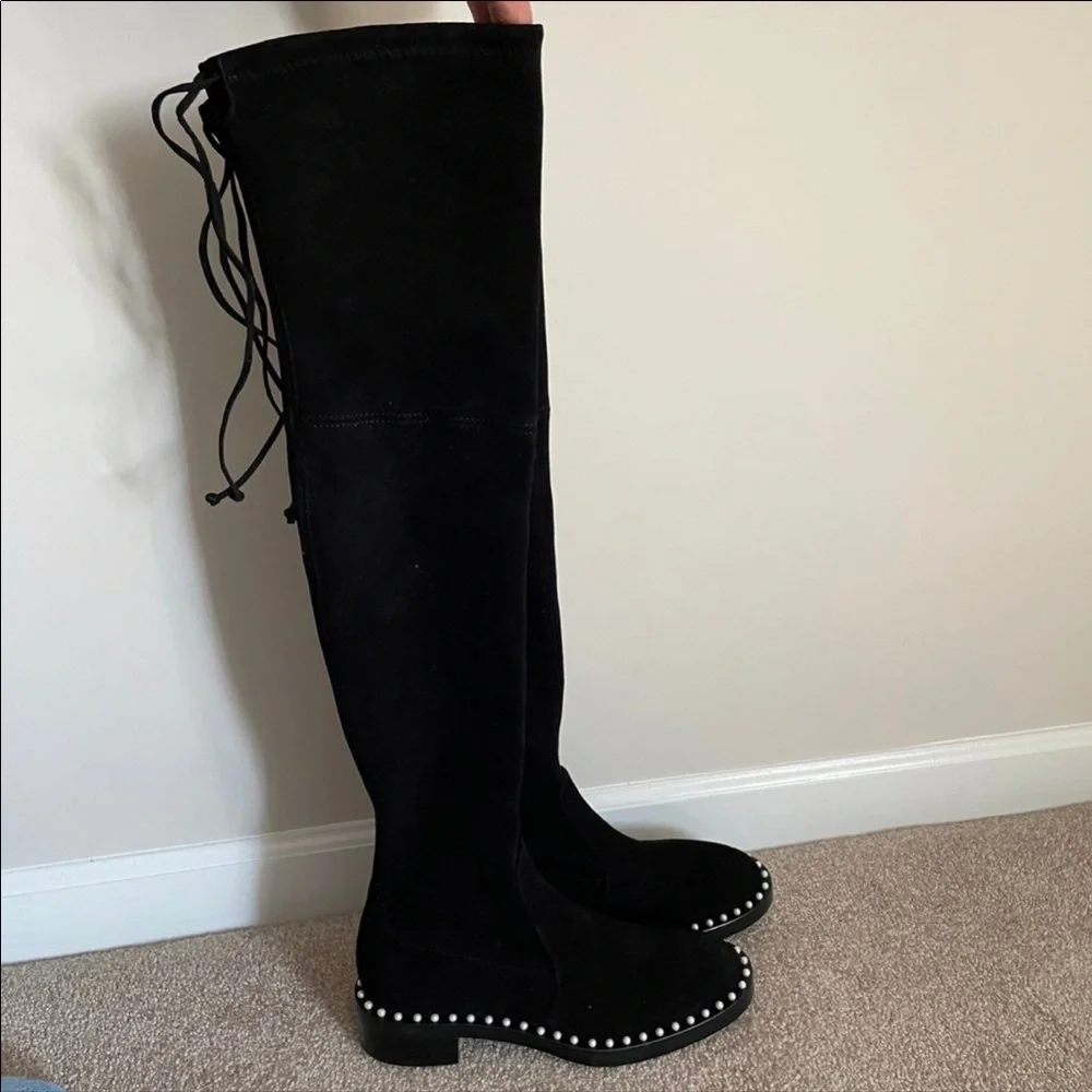 NEW Stuart Weitzman Lowland Pearl Over the Knee Boots